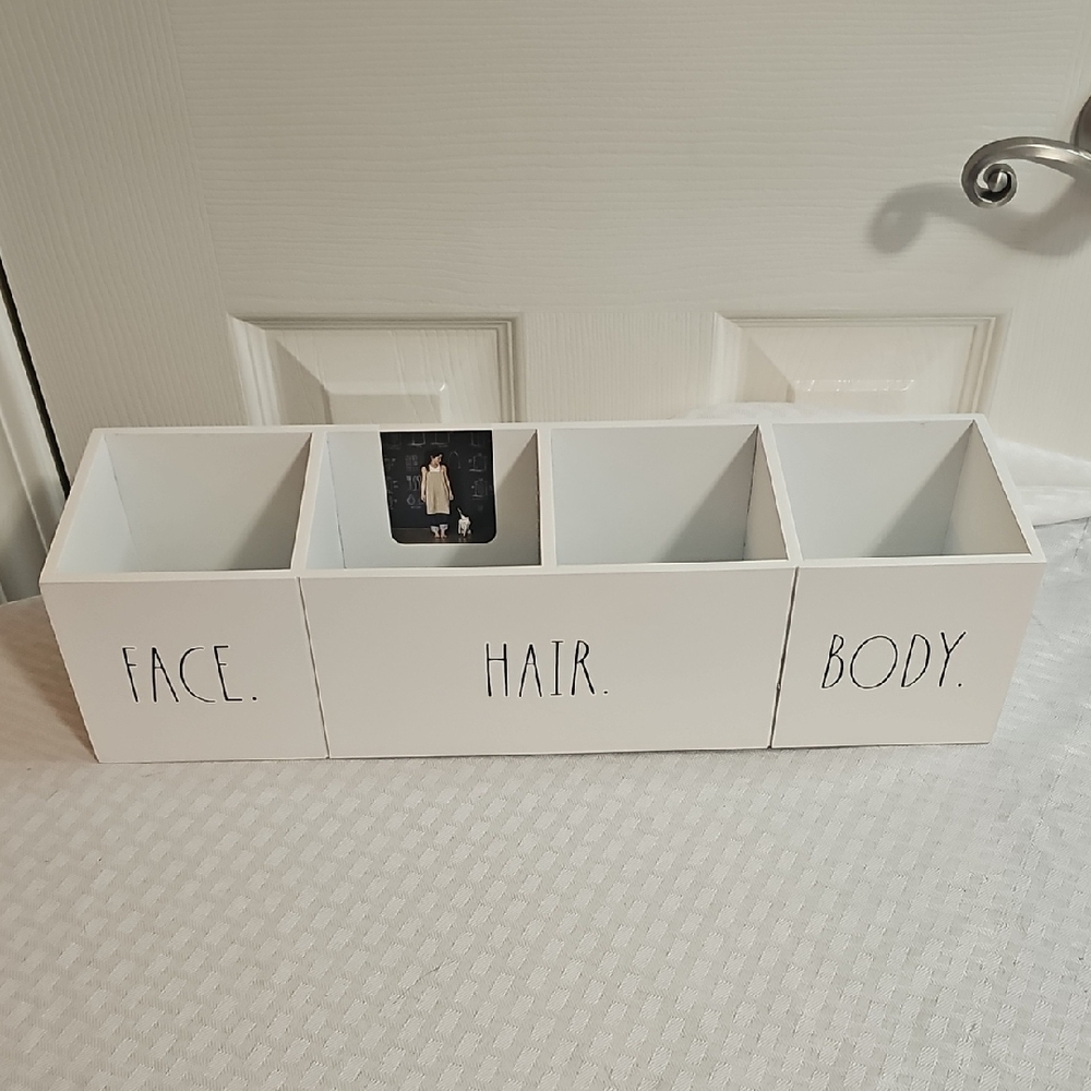 Rae Dunn White Organizer Box‎ 4 compartments (new)